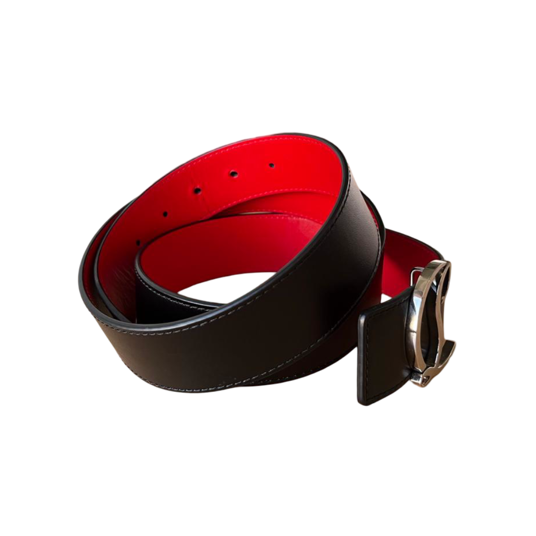 Christian Louboutin Loubi Belt – Black Calfskin Leather - Image 2