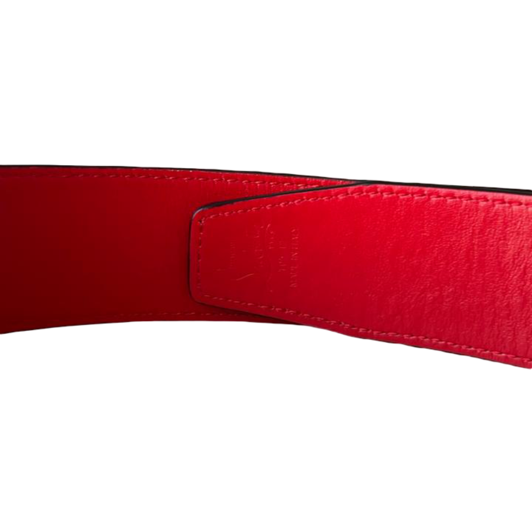 Christian Louboutin Loubi Belt – Black Calfskin Leather - Image 4