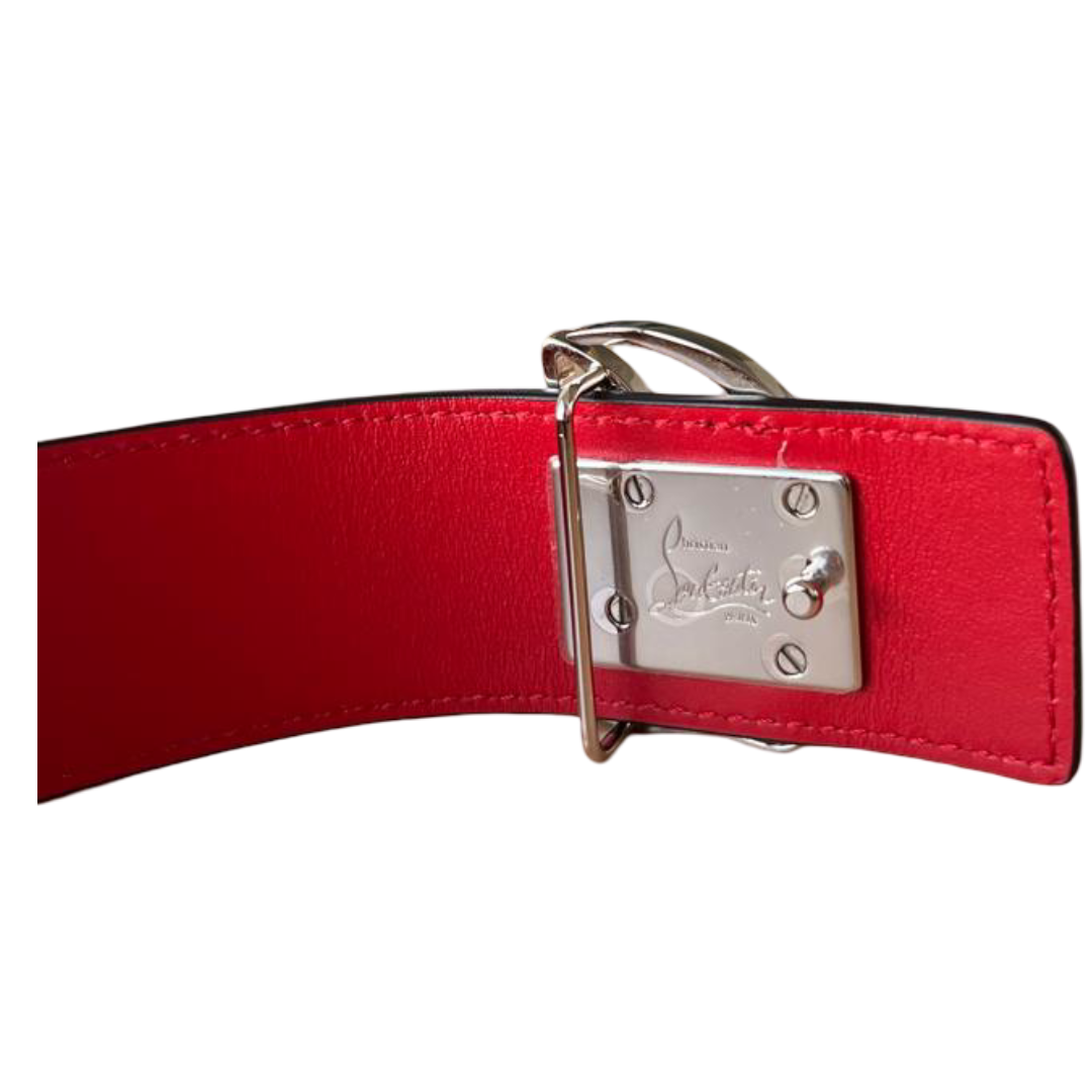 Christian Louboutin Loubi Belt – Black Calfskin Leather - Image 3