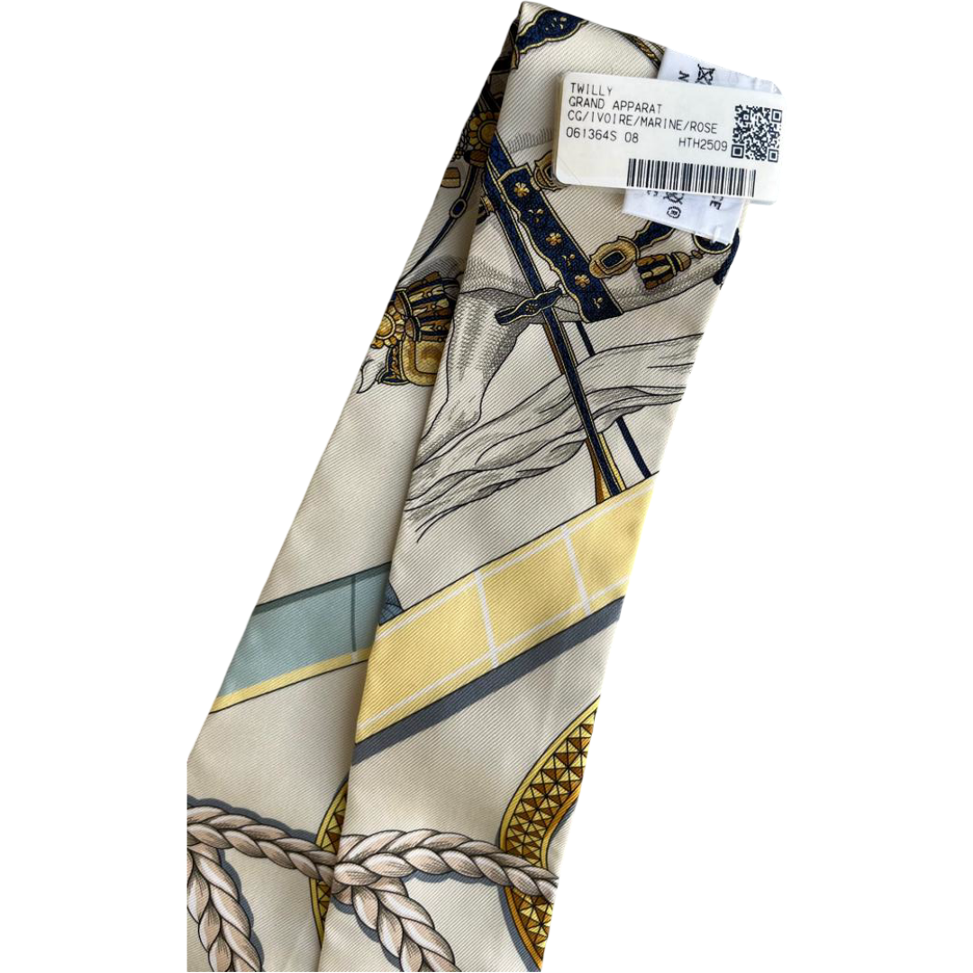 Hermès Grand Apparat Twilly – CG/Ivoire/Marine/Rose (061364S 08) - Image 2