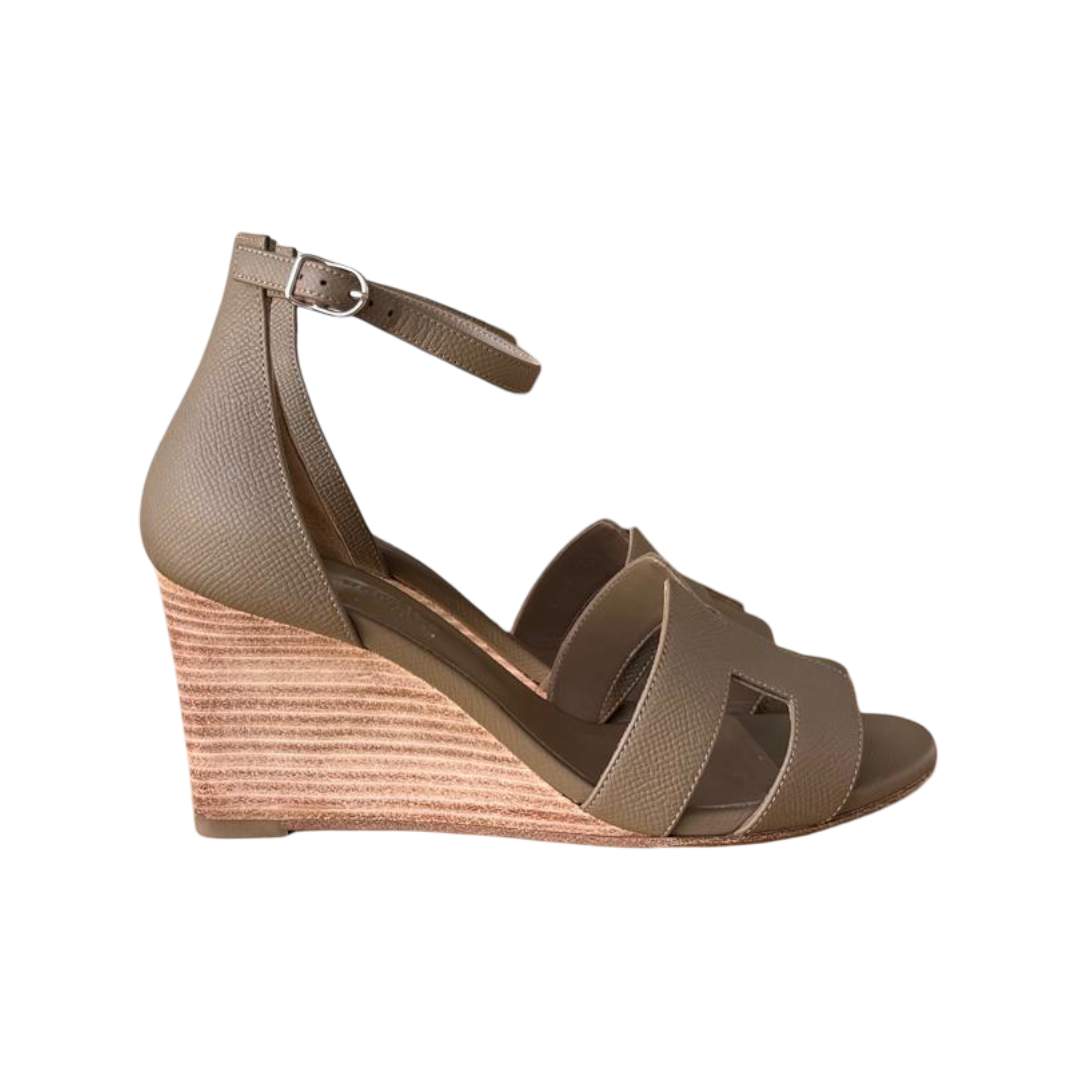Hermès Étoupe Legend Sandals – Size 37.5 - Image 3