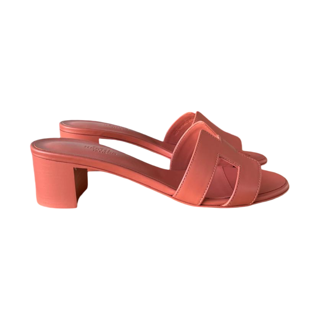 Hermès Rouge Tomette Oasis Sandals – Size 38.5 - Image 3