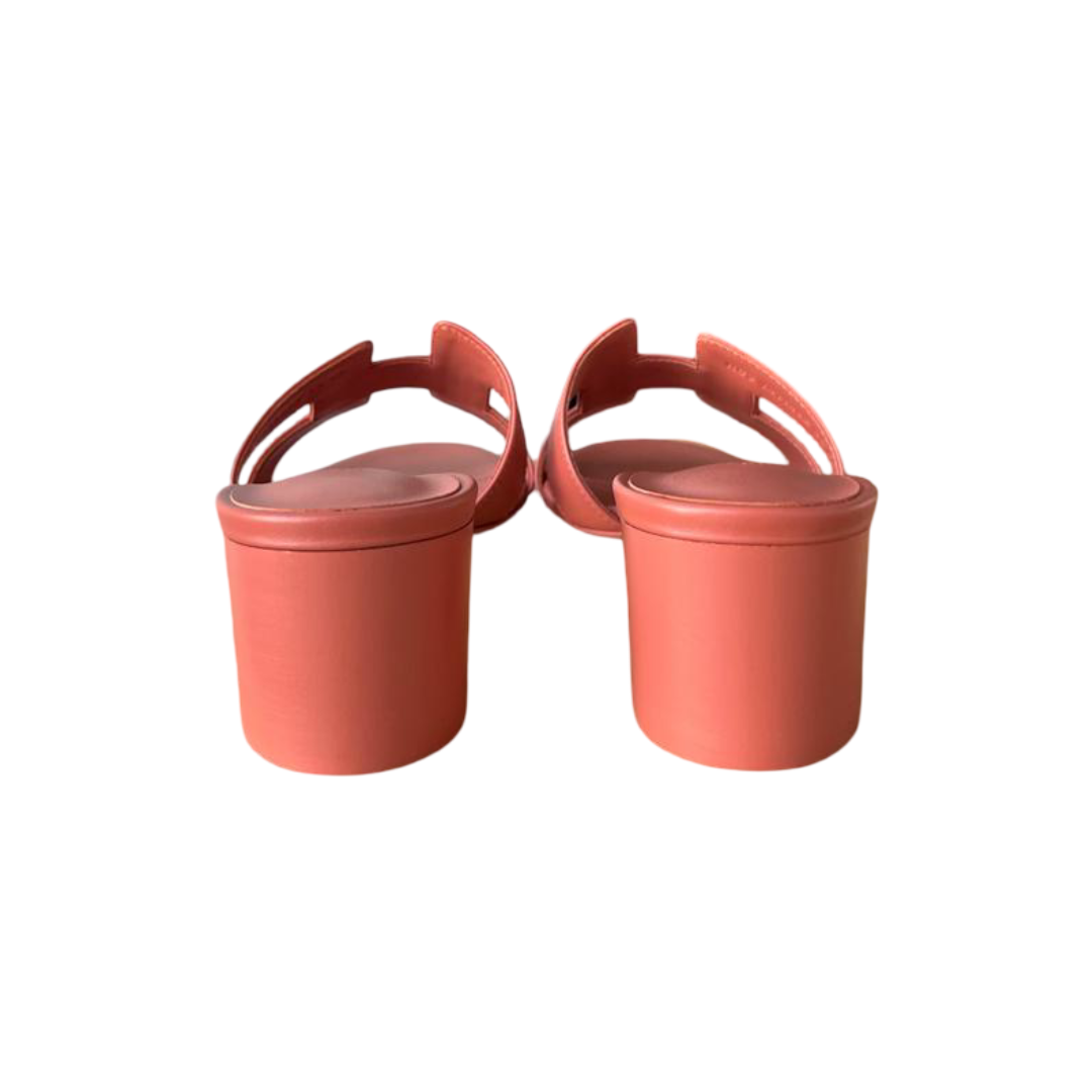 Hermès Rouge Tomette Oasis Sandals – Size 38.5 - Image 6