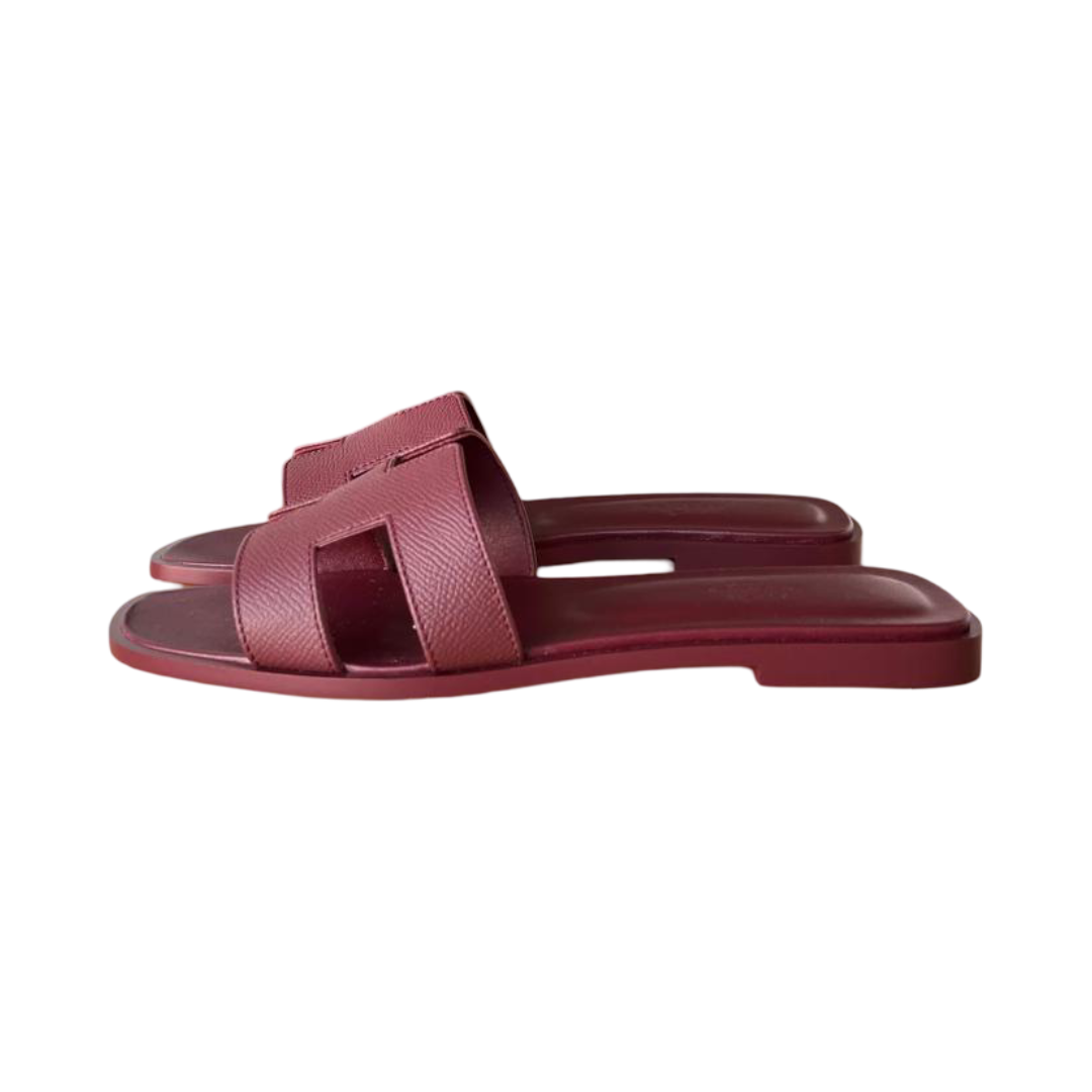 Hermès Rouge H Oran Sandals – Size 38.5 - Image 3