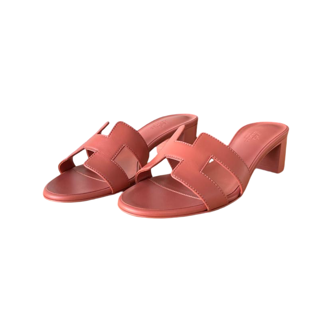 Hermès Rouge Tomette Oasis Sandals – Size 38.5