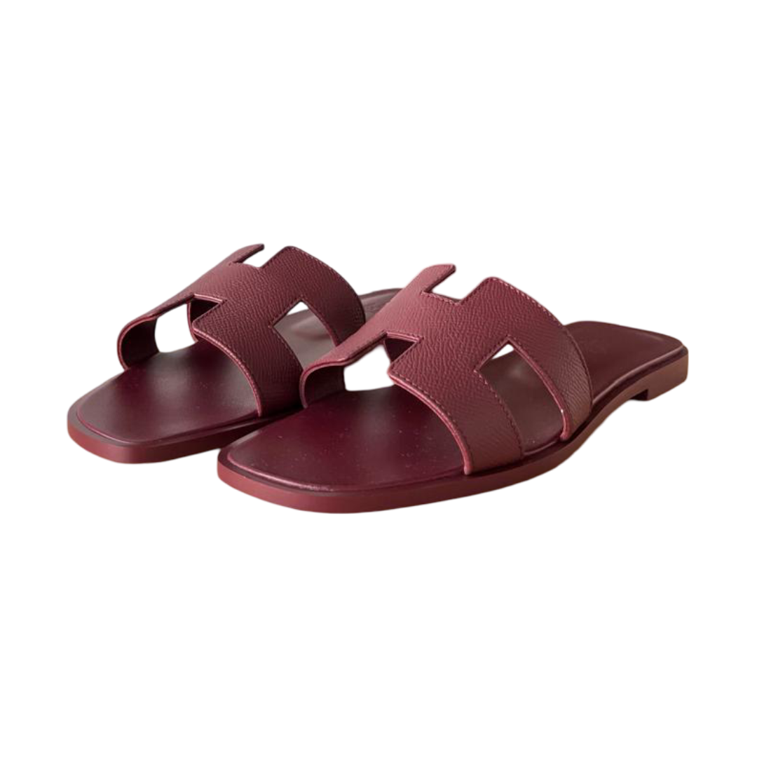 Hermès Rouge H Oran Sandals – Size 38.5