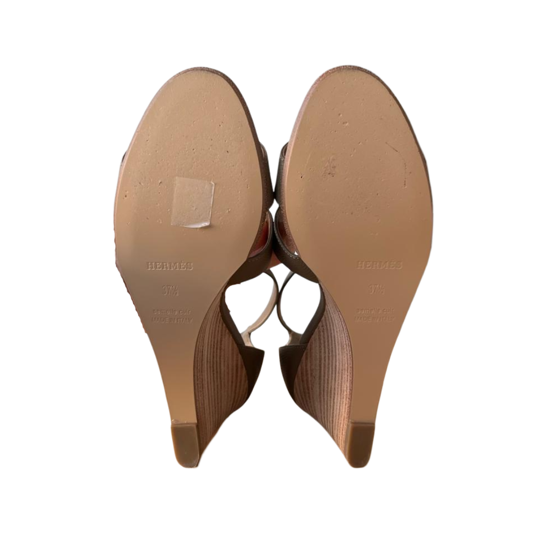 Hermès Étoupe Legend Sandals – Size 37.5 - Image 7