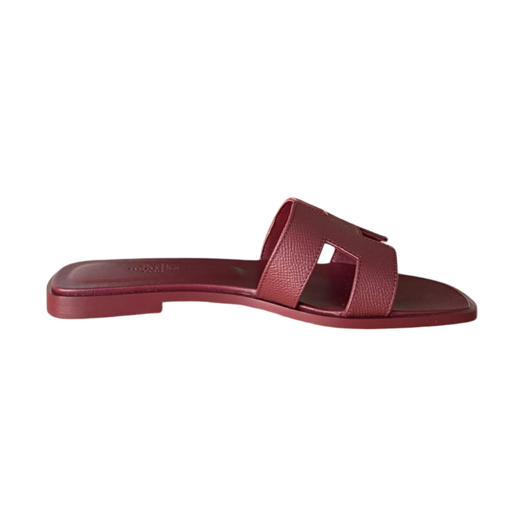 Hermès Rouge H Oran Sandals – Size 38.5 - Image 6