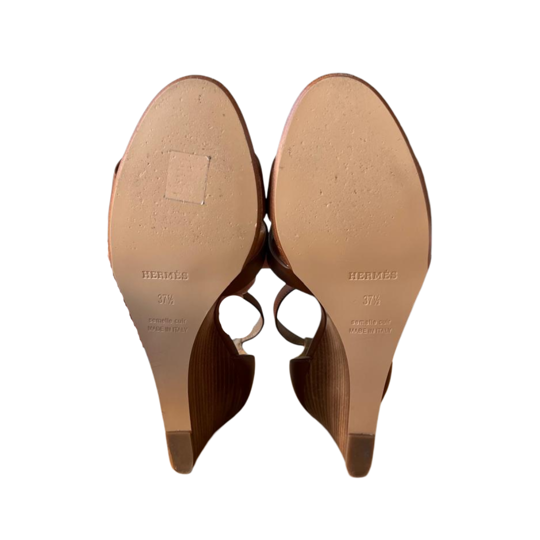 Hermès Brown Legend Sandals – Size 37.5 - Image 6