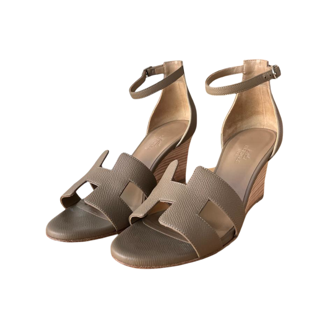 Hermès Étoupe Legend Sandals – Size 37.5