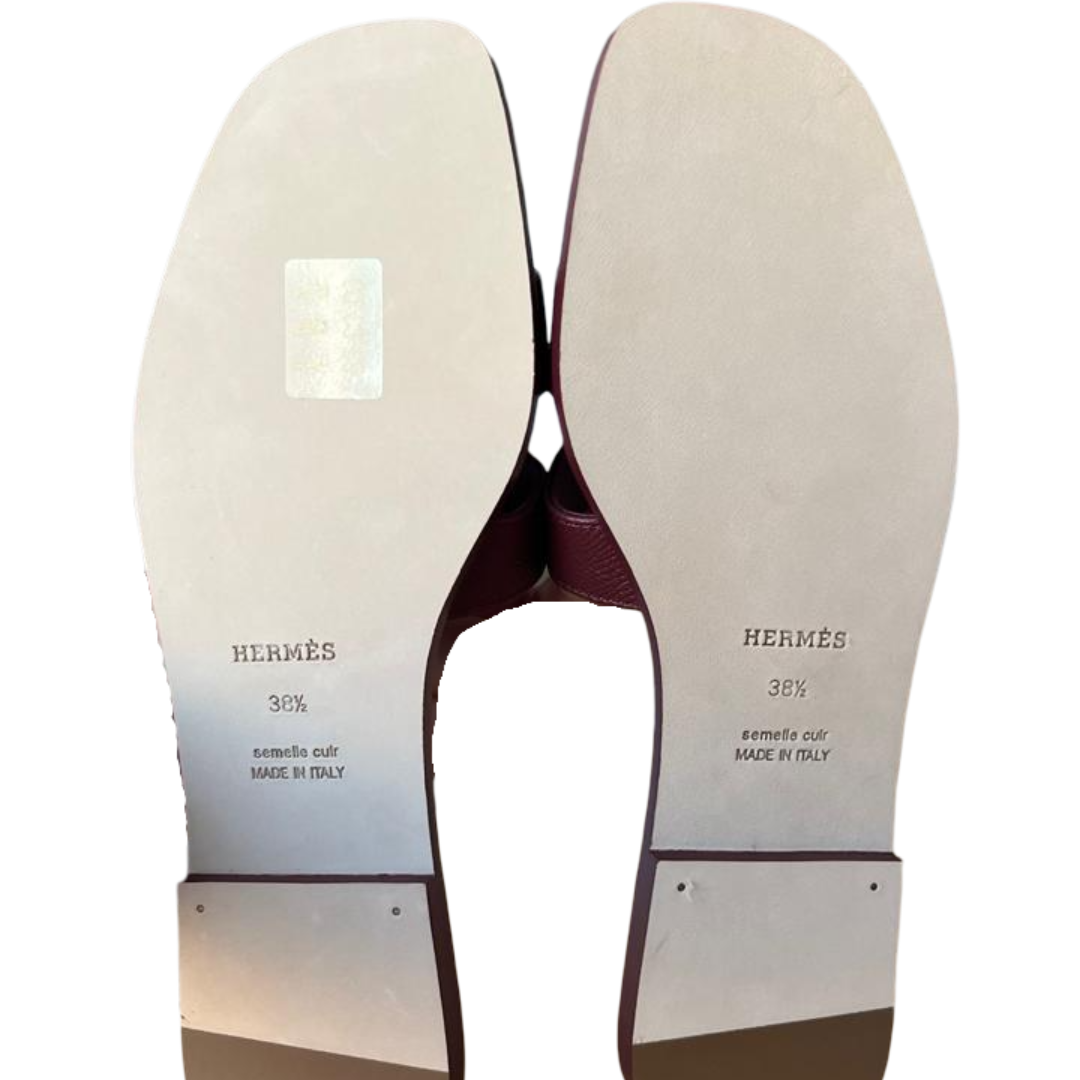Hermès Rouge H Oran Sandals – Size 38.5 - Image 8