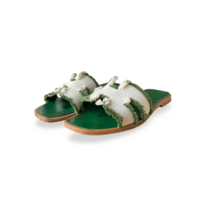 Hermès Oran Sandal Vert Canvas – Size 38