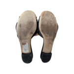 Manolo Blahnik Satin Flat Mules with Crystal Buckle Navy Blue – Size 37.5 - Image 8