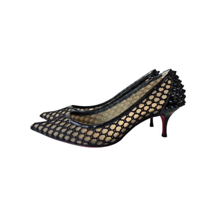 Christian Louboutin Black  Guni Mesh Spike Pumps – Size 36 - Image 6