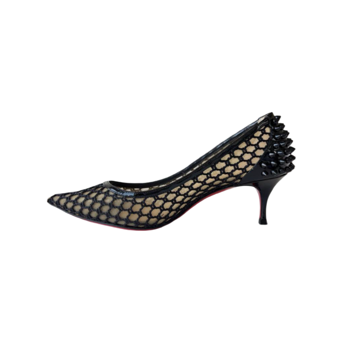 Christian Louboutin Black  Guni Mesh Spike Pumps – Size 36 - Image 4