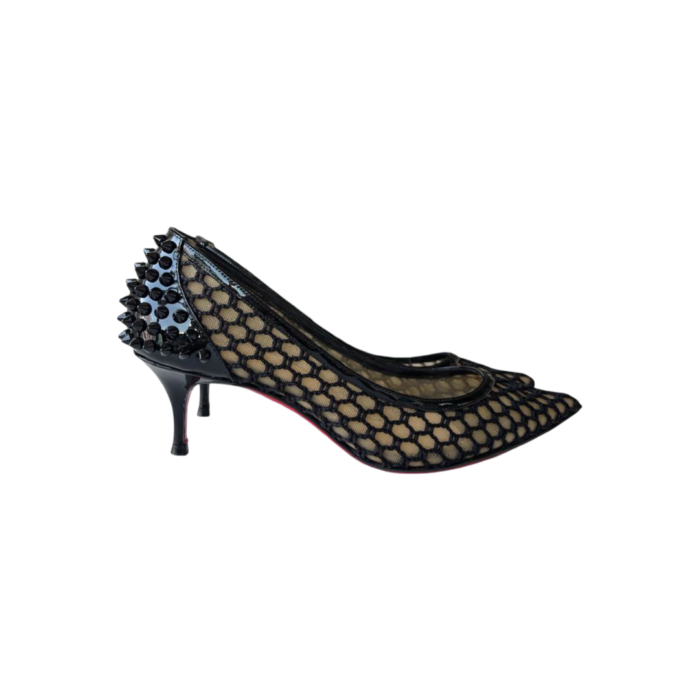Christian Louboutin Black  Guni Mesh Spike Pumps – Size 36 - Image 7