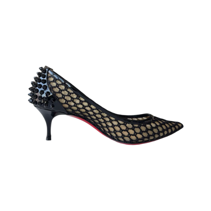 Christian Louboutin Black  Guni Mesh Spike Pumps – Size 36 - Image 5