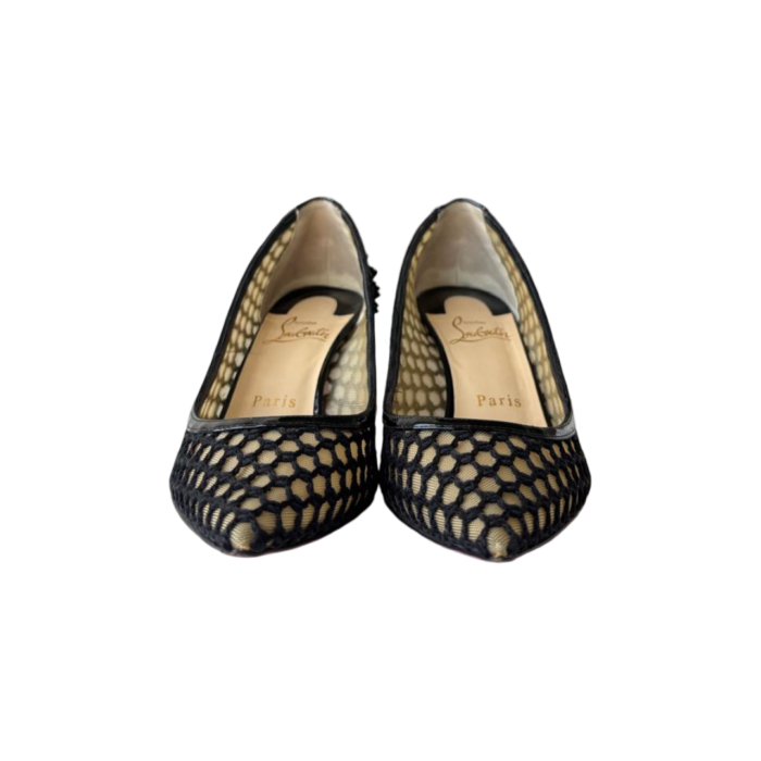Christian Louboutin Black  Guni Mesh Spike Pumps – Size 36 - Image 2