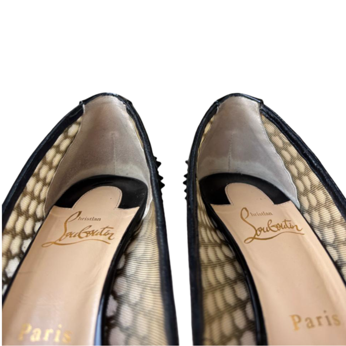 Christian Louboutin Black  Guni Mesh Spike Pumps – Size 36 - Image 3