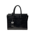 Saint Laurent Black Crocodile-Embossed Leather Nano Classic Sac de Jour