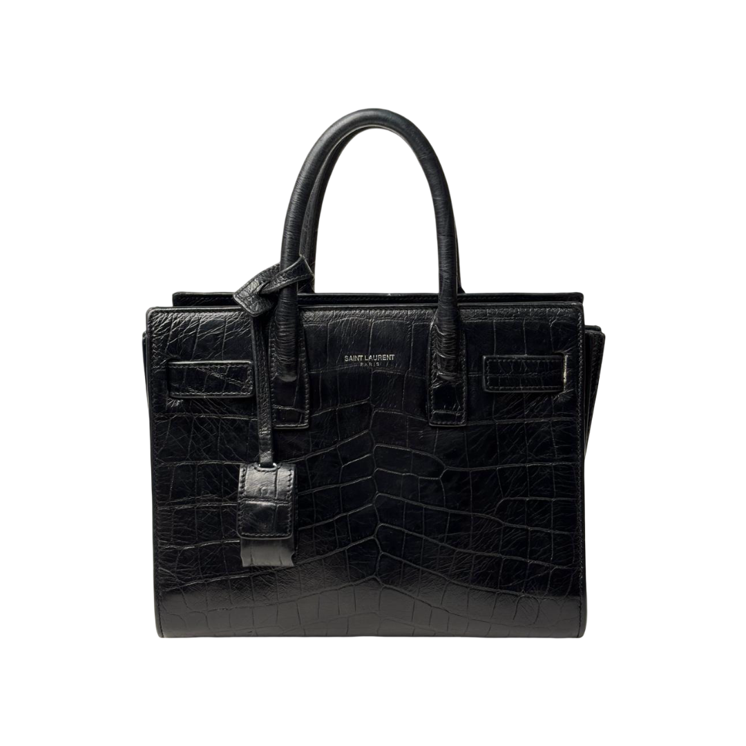 WhatsApp Image 2026-01-02 at 10.51.10 AM (16) Saint Laurent Black Crocodile-Embossed Leather Nano Classic Sac de Jour - Image 1