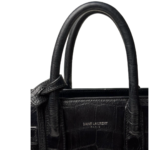 Saint Laurent Black Crocodile-Embossed Leather Nano Classic Sac de Jour - Image 2