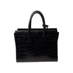 Saint Laurent Black Crocodile-Embossed Leather Nano Classic Sac de Jour - Image 4