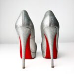 Christian Louboutin Lady Peep Silver Glitter Pumps — Size 38.5 - Image 5