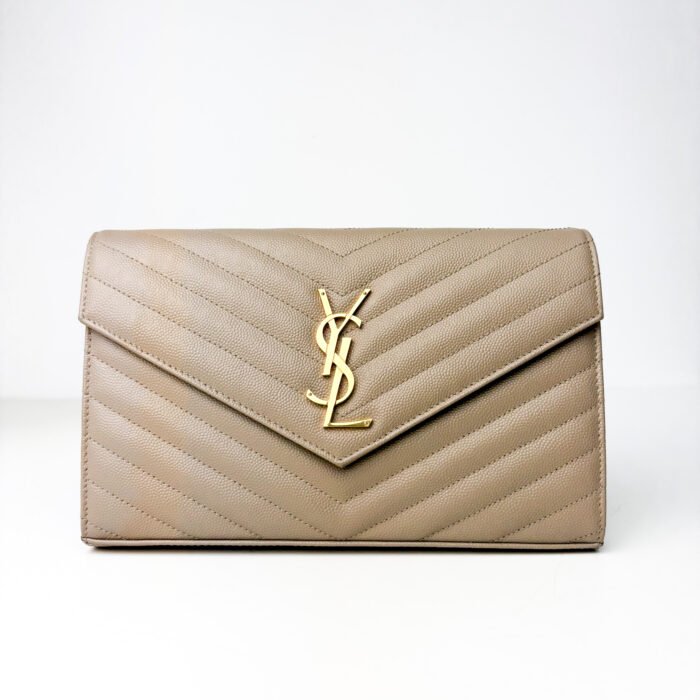 Saint Laurent Cassandre Envelope Chain Wallet - Image 4