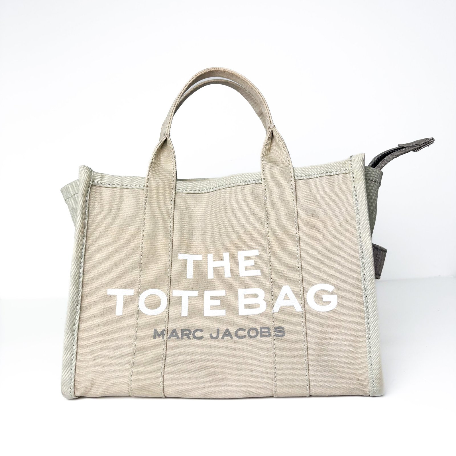 IMG_2272 Marc Jacobs “The Tote Bag” Beige Canvas with Black Print - Image 1