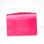 Roger Vivier Dark Pink Satin with Crystal Buckle & Silver-Tone Chain Strap Evening Micro Bag - Image 8