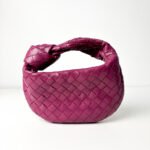 Bottega Veneta Magenta Intrecciato Lambskin with Gold-Tone Hardware Mini Jodie Bag