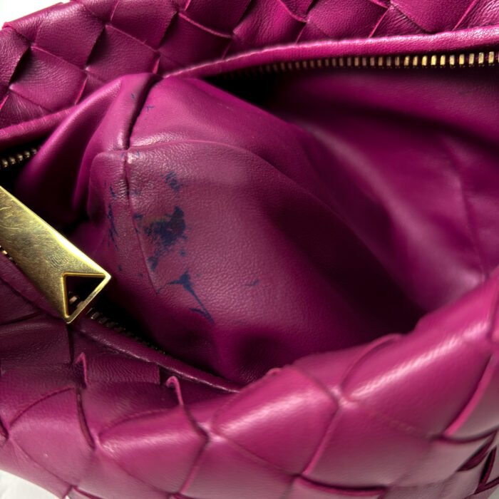 Bottega Veneta Magenta Intrecciato Lambskin with Gold-Tone Hardware Mini Jodie Bag - Image 4