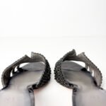 GINA London Black Leather Crystal-Embellished Block Heel Slide Sandals — Size 38 - Image 8