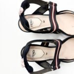 Fendi FF-Monogram Mesh & Fabric Colibrì Slingback Pumps — Size 38.5 - Image 7