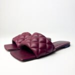 Bottega Veneta Burgundy Leather Lido Flat Slide Sandals – Size 36.5