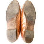 Chanel Metallic Peach Quilted Patent Leather CC Bow Ballet Flats — Size 39C - Image 10