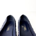 Chanel Navy Blue Leather CC Ballet Flats — Size 39.5 - Image 5