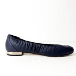 Chanel Navy Blue Leather CC Ballet Flats — Size 39.5 - Image 8
