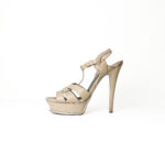 Saint Laurent Tribute Platform Sandals Beige Leather – Size 38 - Image 2