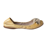 Miu Miu Beige Patent Leather Crystal-Embellished Ballet Flats — Size 36 - Image 6