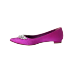 Manolo Blahnik Fuchsia Satin Lurum Crystal-Embellished Ballet Flats — Size 36.5 - Image 7