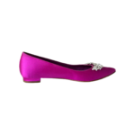 Manolo Blahnik Fuchsia Satin Lurum Crystal-Embellished Ballet Flats — Size 36.5 - Image 6