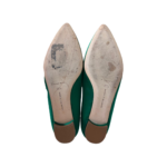 Manolo Blahnik Green Satin Lurum Crystal-Embellished Ballet Flats — Size 36.5 - Image 8