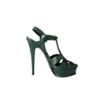 Saint Laurent Tribute Platform Sandals Green Patent Leather – Size 37 - Image 7
