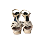 Saint Laurent Tribute Platform Sandals Beige Leather – Size 38 - Image 2