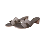 Hermès Etoupe Epsom Calfskin Leather Oasis Sandals — Size 40