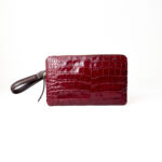 Lanvin Red Croc Embossed Large Zipped Clutch - Image 3