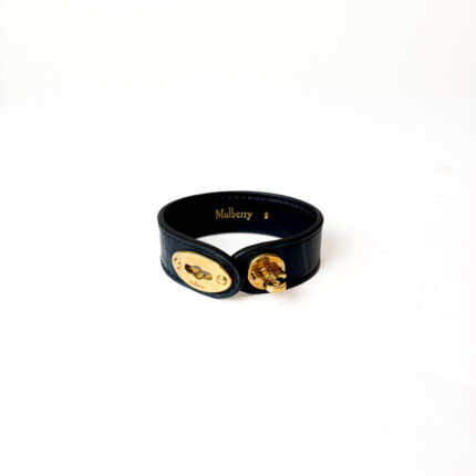 Mulberry Blue Croc Embossed Bayswater Leather Bracelet