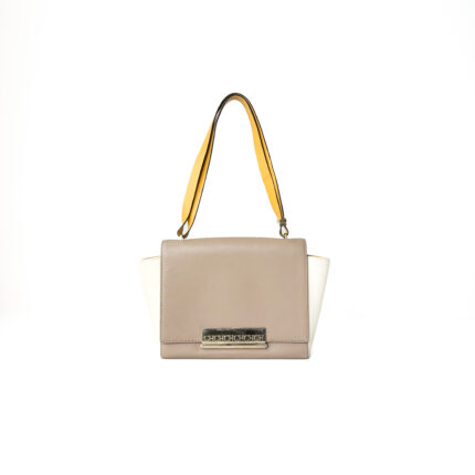 Carolina Herrera Tri-Color Leather Flap Shoulder Bag